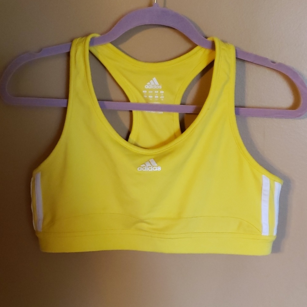 Adidas size L yellow sports bra